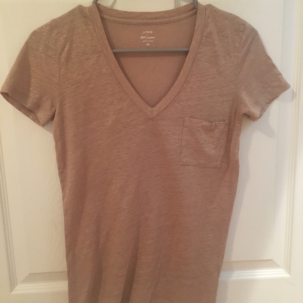 J Crew Linen Shimmer Tee